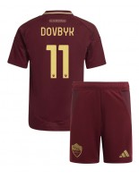 AS Roma Artem Dovbyk #11 Domácí dres pro děti 2024-25 Krátký Rukáv (+ trenýrky)